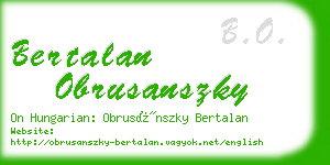 bertalan obrusanszky business card